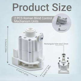 Truvofitix 2Pcs Roman Blind Control Mechanism Units Heavy Duty, 2 x 1.3 Inch Roman Blind Roller, Winder Spare Parts for Roman Blind Window Track