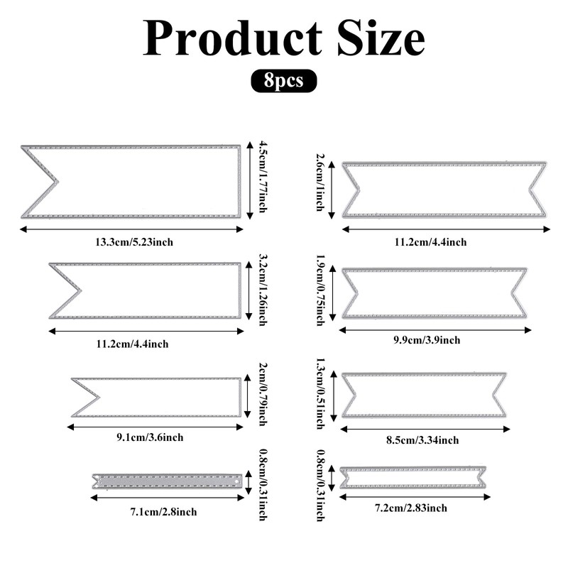 8 Pack Bookmark Die Cuts Metal Cutting Dies Carbon Steel