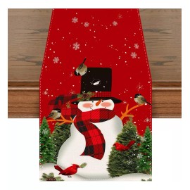 Muñeco Nieve Navidad Camino De Mesa Decoración Mesa Navideña
