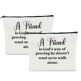 NBIAN 2 PCS Friendship Gifts for Women Friend Gifts for Women Gifts for Best Friend Bestie Gifts for Her Sister Female Graduation Christmas Birthday Cosmetic Bag Travel Toiletry Bag