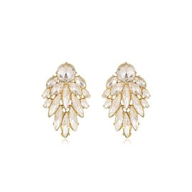 Ettika Gold Earrings. Stud Earrings For Women, Cry Me A River 18k Gold Plated Crystals Cluster Earrings. Jewelry, Birthday Gifts For Women