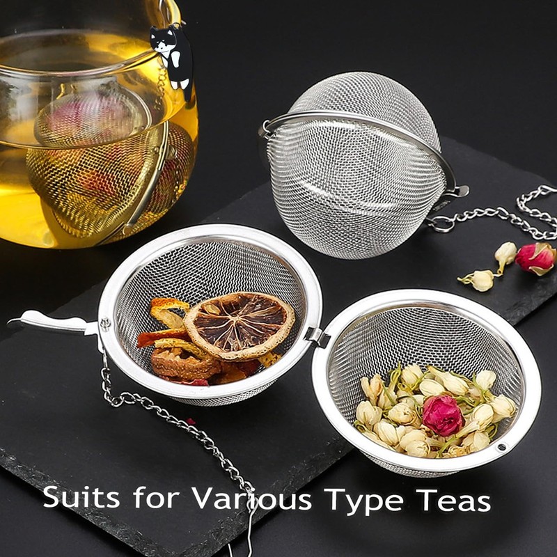 Cat Tea Infuser, 2 Pcs Cute Tea Diffuser Stainless Steel