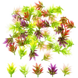PrettyLife 50Pcs Miniature Plants Artificial Green Shrubs Model for 1:12 Mini Dollhouse Fairy Garden Railway Simulated Static Scenery Micro Landscape Decoration