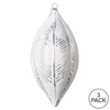 Vickerman 6" Silver Brushed Feather Christmas Ornament, Set of 3