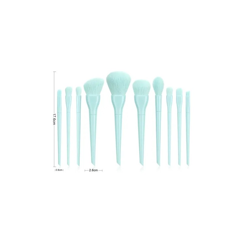 Kit De Brochas De Maquillaje Candy Color, 10 Pzas Y