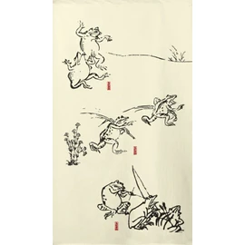 Noren 91158 Choju-giga Tapestry for Shops Stylish Scene Collection 01 Width 33.5 x Length 59.1 inches (85 cm) x Length 59.1 inches (150 cm)