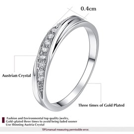 Rockyu Jewelry Brand, Women's Ring, Pink Gold, White Gold, Titanium, Blue, Turquoise, Thin, Zirconia, cubic-zirconia