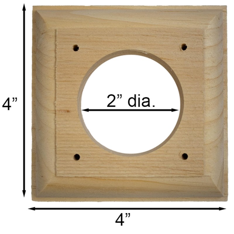 Coveside Wood Predator Guard for Bird Houses – 4" Square