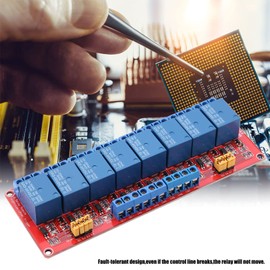 8-Channel Relay Module, Optocoupler Relay Module Board with High & Low Trigger Versatile Control Module for Electronic Devices for Electronics Craftsmen Technicians (5V)