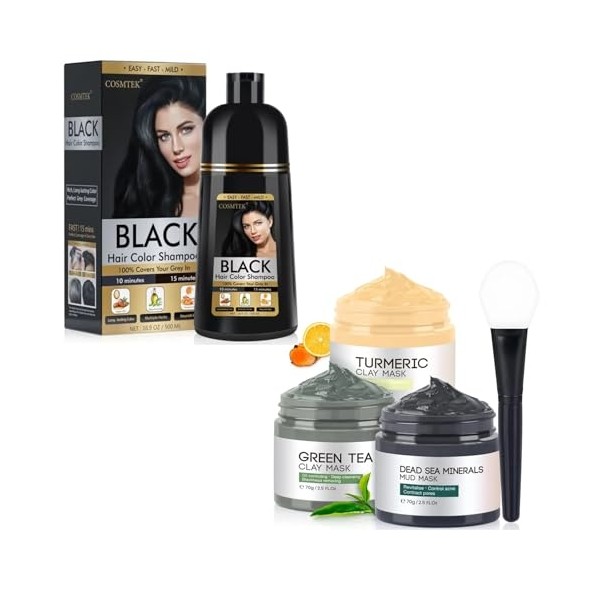Tek Black Hair Dye Shampoo 3 in 1 and VC