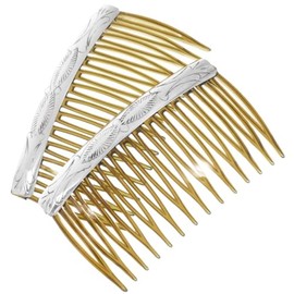 Native American Sterling Hair Combs Set of Two Hammered Silver Barrette Accessories 0442