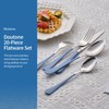 Moxinox 20-Piece Grey Blue Silverware Set, 18/0 Stainless Steel Grey