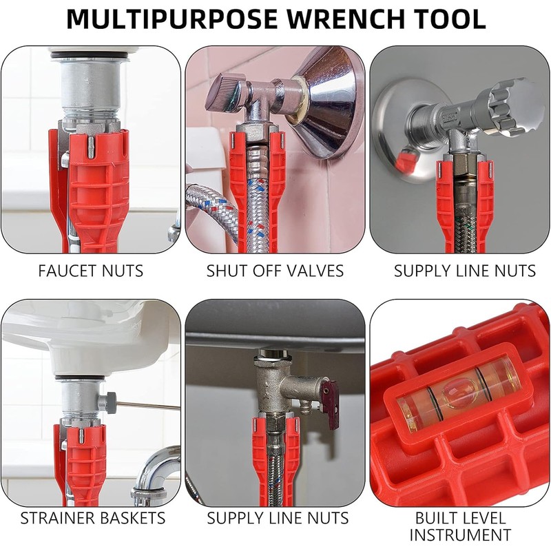 Ninoclar 14-in-1 Multi-Functional Wrench for Toilet, Sink, Bathroom, Kitchen Plumbing