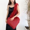 Rejolly Heart Shaped Furry Purse for Women Soft Crossbody Bag