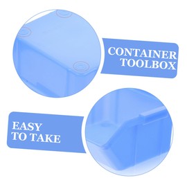 TEHAUX 4pcs Plastic Stacking Storage Bins for Tools Component Organizer Boxes with Open Cover Design Durable and Reusable for Wrench Spanner Screwdrivers for Workshop and Home Use