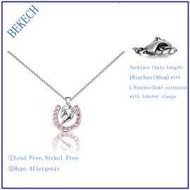 BEKECH Horseshoe Pendant Necklace Equestrian Pendant Horse Lover Gift Western Jewelry For Women Cowgirl Horseshoe Necklace, one size, Copper, No Gemstone