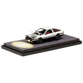 DCD for Toyota Sprinter Trueno (AE86) RHD (Right Hand Drive) White Black Engine Mounted Model VS Wataru Akiyama Initial Diecast