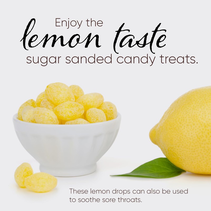 Claeys Sanded Lemon Drops Candy - Bulk Candy Lemon Drops