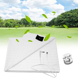 Grounding Bed Sheet, Grounding sheet, Grounding Bed Sheet With 10% Silver Fiber & 90% Organic Cotton, Natural Wellness And Healthy Earth Energy Mat(White 153 * 203)