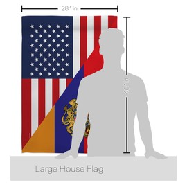 Breeze Decor Armenia US Friendship House Flag Pack Regional American Alliance World Country Particular Area Vintage Applique Decoration Banner Small Garden Yard Gift Double-Sided, Made in USA