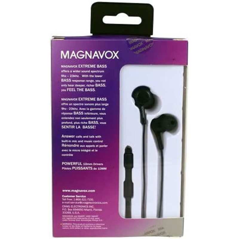 Magnavox MHP4857-BK Ear Buds with Microphone in Black | Available