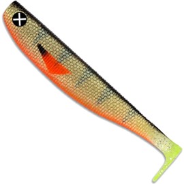 Monkey Lures Fat Lui - 9 cm, 11 cm, 14 cm, 18 cm, 23 cm - Big L Bait, Soft Bait, Pike Bait, Artificial Bait Fishing, Rubber Bait (Fake Perch - Strong UV Active, 14 cm)