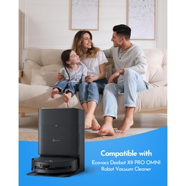 21 PCS Replacement Accessories Kit for Ecovacs Deebot X9 Pro Omni Robot Vacuum Cleaner, 1 Main Brush,6 Side Brushes,4 HEPA Filters, 6 Dust Bags, 3 Roller Mops, 1 Cleaning Brush