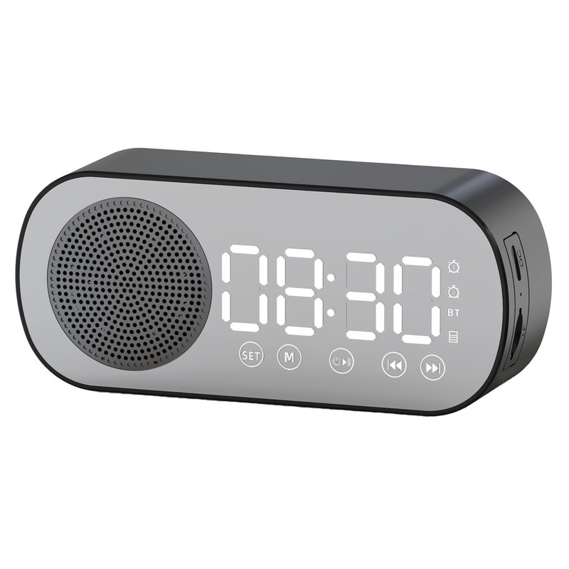 Bluetooth Speaker Clock Multifunctional Smart Digital Mirror Alarm Clock for