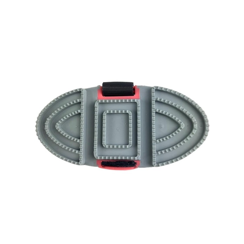 Rubber Curry Comb Massage Brush with Velcro Fastening Flexible Ergonomic