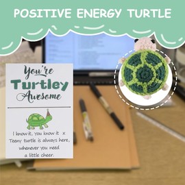 DOOCECIY Emotional Support Plush Turtle Gifts, Positive Crochet Animals Gift for Birthday Party Decoration