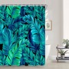 Moyrisou Tropical Palm Leaves Shower Curtain Green Banana Monstera Leaf