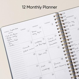 Cabbrix Teacher Planner Undated - Academic Planner Daily Weekly and Monthly Lesson Planner with Frosted Hard Cover 8.5" x 11" (Interchangeable Cover), Flower