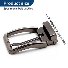 VYIBPDY Pack of 2 classic belt buckles, belt buckles, men's single prong square replacement buckle made of zinc alloy belt buckle, for men and women belt