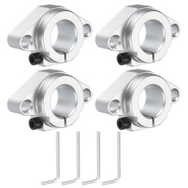 uxcell 4pcs SHF20 Aluminum Linear Rod Rail Shaft Support for 20mm Diameter Shaft, Linear Motion Rail Guides Mounting Bracket with Wrench for CNC Machine, 3D Printer, Automation Equipment