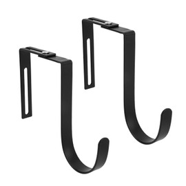 2pcs Over Door Hook, Adjustable Cubicle Hooks Durable Iron Compartment Door Hanger Hanging Clothes Organizer Towel Rack for Coat Hat Home Bedroom Office Cloakroom, No Space Required