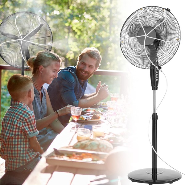 Tesmotor Fan Misting Kit, Outdoor Fan Misters for Cooling Misting Fans for Outside - 19.6FT Misting Line + 4 360°Rotatable Brass Nozzles Misters Connect to Outdoor Fan (Fan Not Included)