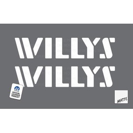 Decal Mods Willys Hood Graphic Decal/Sticker fits Jeep Wrangler JK/JL/JT (2007-2024) White Matte CWM (Set of 2) | SJ1G7