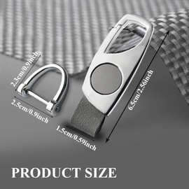 QZTYTY Carabiner Keychain, Key Fob Key Chain, Car Keychain Clip with 2 Key Rings and D-Ring, Car Accessories Keychain Fit Men (Silver/Gray)