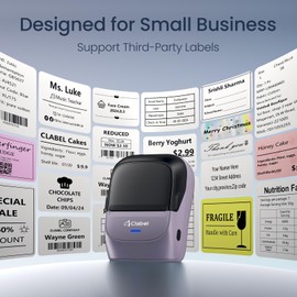 CLABEL Label Maker Machine with Tape: 221B Inkless Label Printer Handheld Barcode Printer Compatible with Phone & PC for Retail School Office Clothing