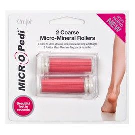 FNX Original Emjoi Micro Pedi Coarse Micro-Mineral Rollers | Cracked, Hard Skin & Callus Remover for Feet & Heels - Removes Dry & Dead Skin Instantly for a Professional Pedicure & Salon Feel | 2 Pack