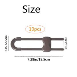 Sliding Cabinet Lock,10 Pack Child Safety Locks Cabinet Locks Baby Safety Locks,for Knob Handle On Doors Cabinets Drawers Dressers Fridge Cupboard Closet（Black）