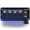 Purishion 4 Gang Rocker Switch Aluminum Panel with Voltmeter &