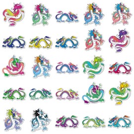 50 PCS Stickers for Chinese Dragon Water Bottle|Vinyl Waterproof Sticker for Laptop Skateboard Phone Car Decals for Teens Adults for Party Favors Supplies Decor (Dragon Stickers)