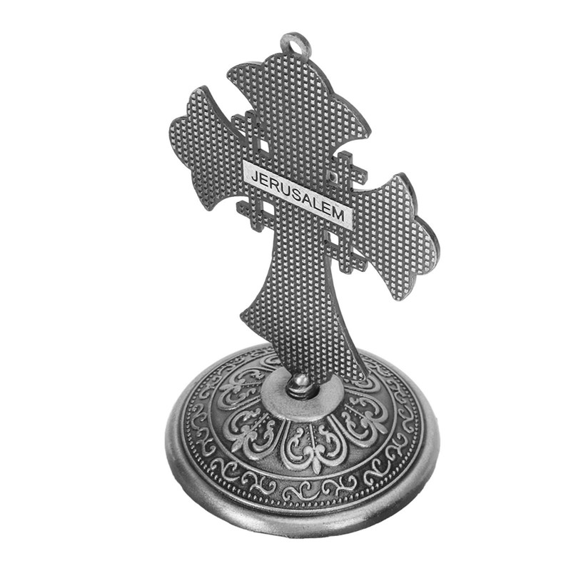 Jesus Statue Ornament Alloy Jesus Christ Cross Statue Figurine Christian
