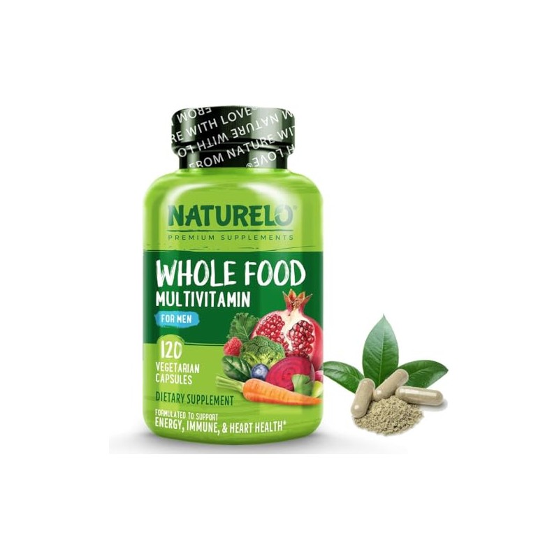 NATURELO Whole Food Multivitamin for Men | 120 Capsules |