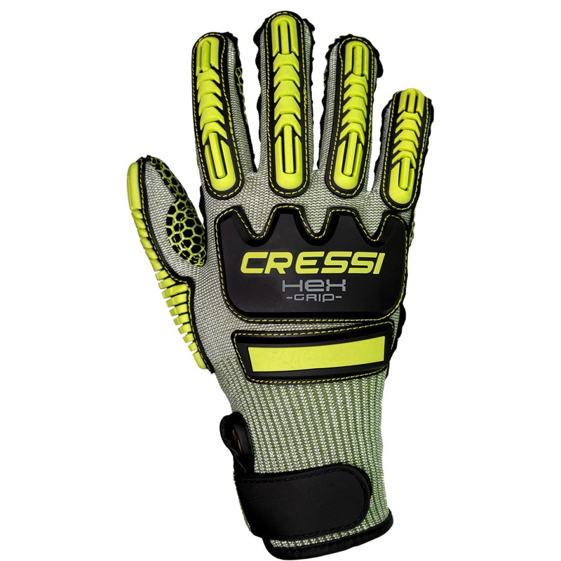 Cressi HEX Grip Gloves, Lime, XL
