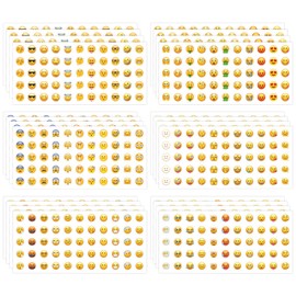 24 Sheets Smiley Stickers, Smiley Stickers, Emoji Stickers, Happy Face Stickers, Emoticon Stickers for Children, Motivational Stickers for Children, Emoji Rewards for Teachers, Notebook Decorations