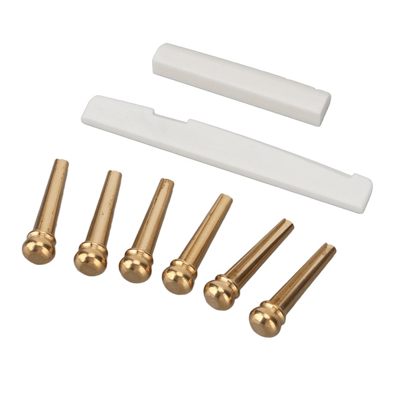 Bridge Pins Saddle Nut Set Replacement Bone Saddle Nut Brass