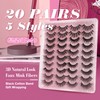 20 Pairs False Eyelashes 3D Faux Mink Lashes Natural Look Wispy Fake Eyelashes ALPHONSE 16-20MM Fluffy Volume Long Thick Lashes Pack 5 Styles Mixed | alphonse