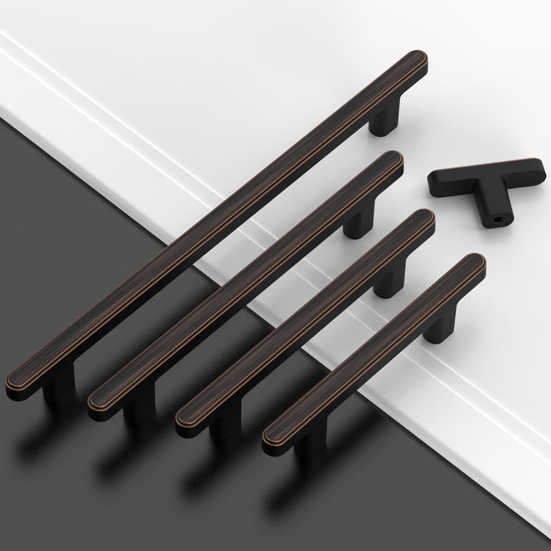 Amerdeco 10 Pack Oil Rubbed Bronze Cabinet Knobs 1.46 Inch(37mm)